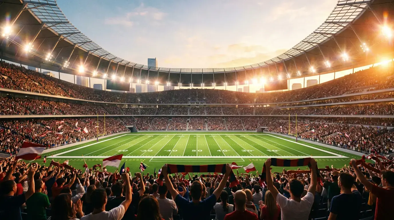 Fotbollsstadion i USA med publik under VM 2026