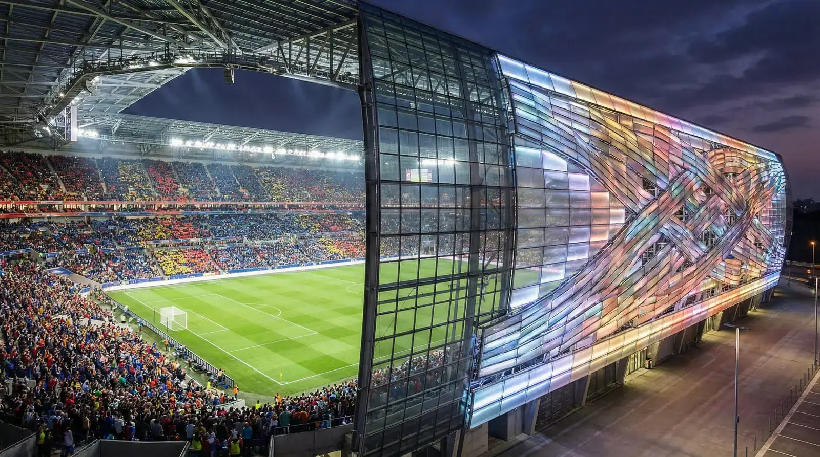 MetLife Stadium i New Jersey fyllt med fotbollsfans under kvällsmatch