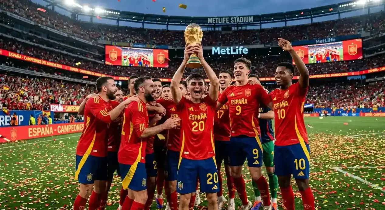 Spanien firar VM-guldet efter finalsegern mot Argentina på MetLife Stadium